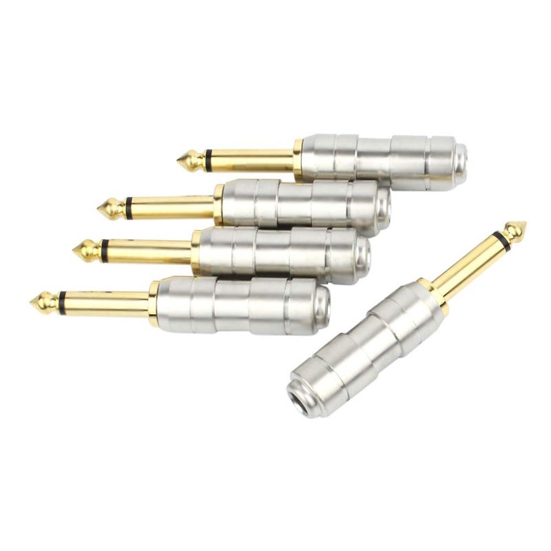 GiantBee 1/4" Audio Plugs 6.35 mm Plug TS Male 1/4 inch Heavy Duty Solder Type Mono Straight Connector for DJ Mixer, Speaker Guitar Cables, Patch Cable, Microphone Cables GiantBee (5 Pack) - Image 3